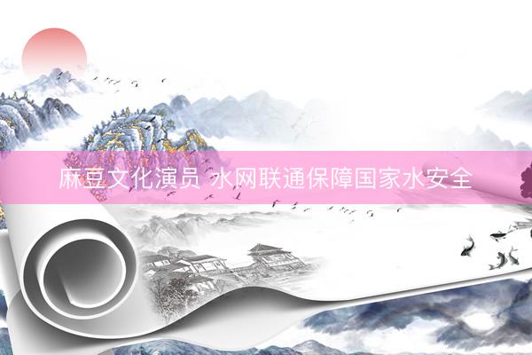 麻豆文化演员 水网联通保障国家水安全