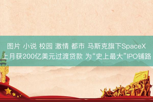图片 小说 校园 激情 都市 马斯克旗下SpaceX上月获200亿美元过渡贷款 为“史上最大”IPO铺路