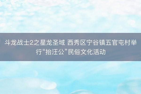 斗龙战士2之星龙圣域 西秀区宁谷镇五官屯村举行“抬汪公”民俗文化活动
