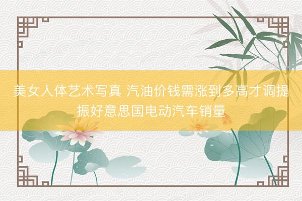 美女人体艺术写真 汽油价钱需涨到多高才调提振好意思国电动汽车销量