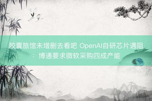 胶囊旅馆未增删去看吧 OpenAI自研芯片遇阻：博通要求微软采购四成产能