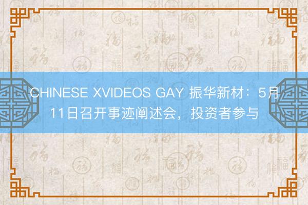 CHINESE XVIDEOS GAY 振华新材：5月11日召开事迹阐述会，投资者参与