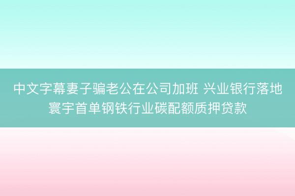 中文字幕妻子骗老公在公司加班 兴业银行落地寰宇首单钢铁行业碳配额质押贷款